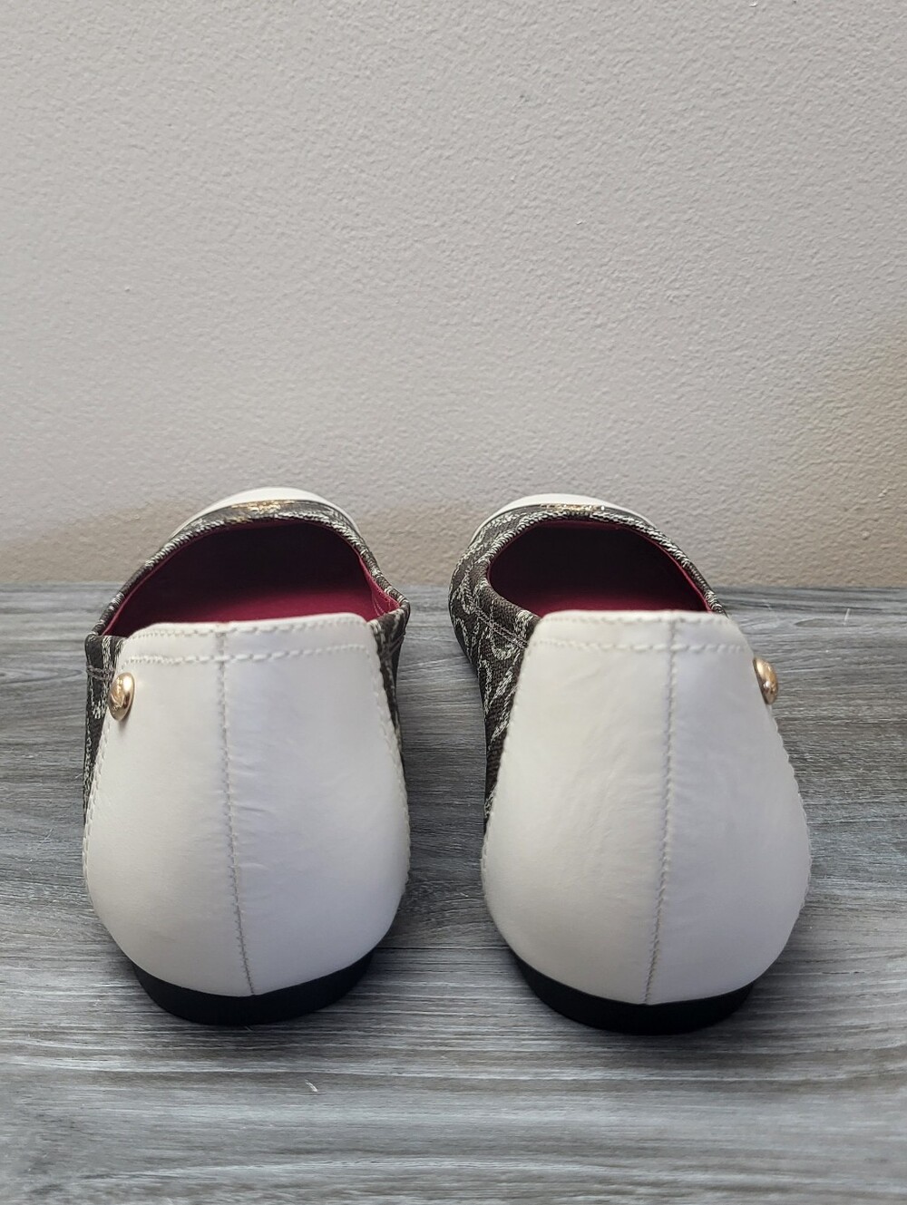 Coach Chelsea Monogram Ballet Flats Brown/White Size 9 B - Picture 5 of 10